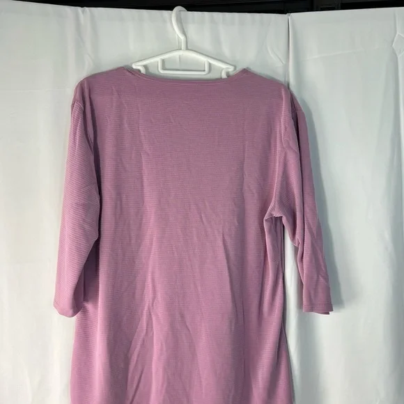Elegant Mauve Long Sleeve V-Neck Top - Picture 11 of 13